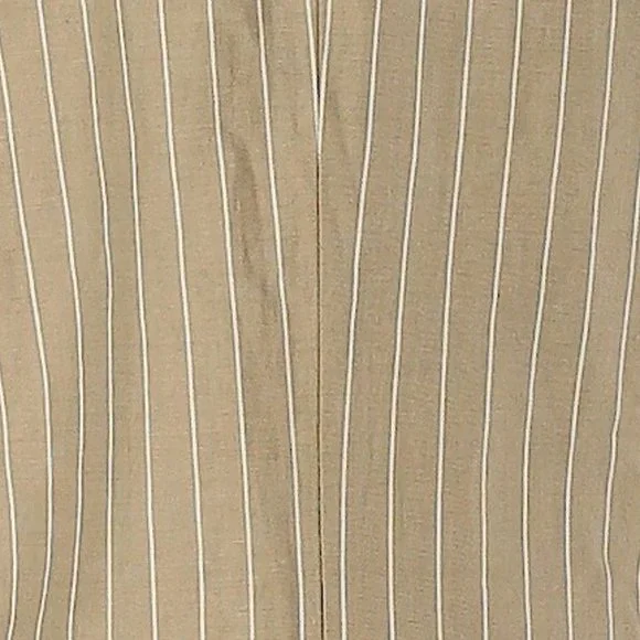 90s Vintage Linen Talbots Tan Pinstriped Blazer Classic Khaki Pinstripe Jacket 8 - Picture 2 of 5